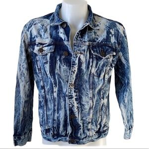 Rolling Paper Acid Wash Denim Jacket